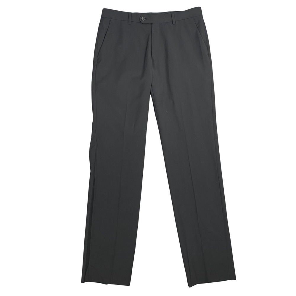 John Varvatos USA Dress Pants Mens 32R Black Wool‎ Solid Canada Career Formal